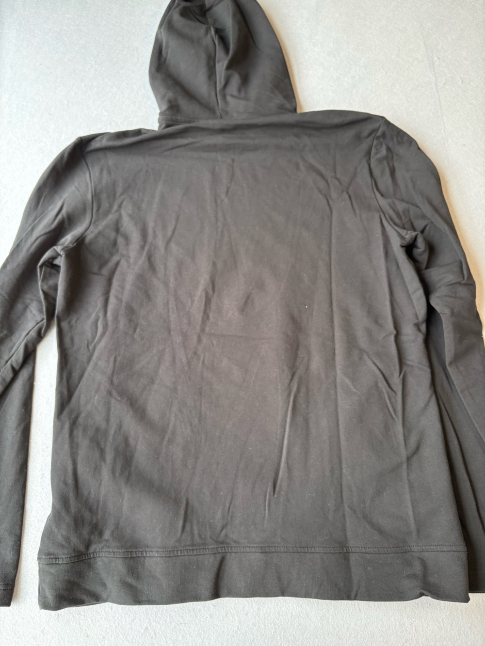 adidas Black Lightweight Hooded Pullover with Reflective Stripes MGM Cotton Sz M - Picture 7 of 7